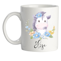 Mok met naam en safari dier